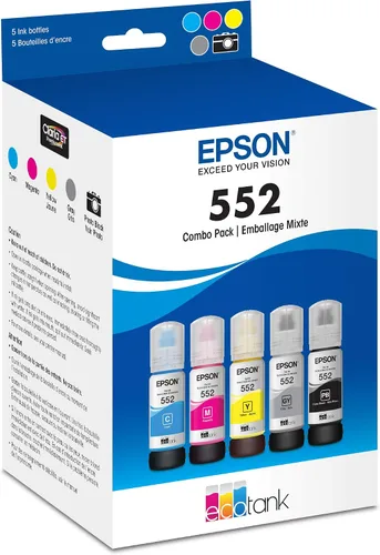 Miniatura 3 de Epson Claria ET Premium T552920 - Tinta para botellas de alta capacidad, paquete múltiple y tinta Claria ET Premium T552520 para botellas de alta