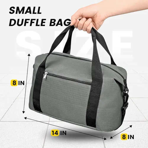 Miniatura 2 de Vorspack Bolsa de gimnasio pequeña Bolsa de lona de 14 pulgadas para viajes, bolsa de lona ligera para hombres y mujeres, bolsa de artículos