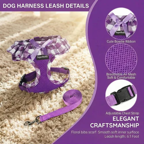 Miniatura 3 de SuperBuddy Arnés para perro de malla suave mejorado, arneses súper transpirables y ligeros para mascotas, para cachorros, perros al aire libre