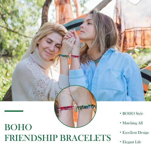 Miniatura 3 de Zalmoxe Woven Friendship Bracelets Braided Bracelets Bulk Adjustable Handmade Woven String Colorful Wrap Bracelets Pack for Women Teens
