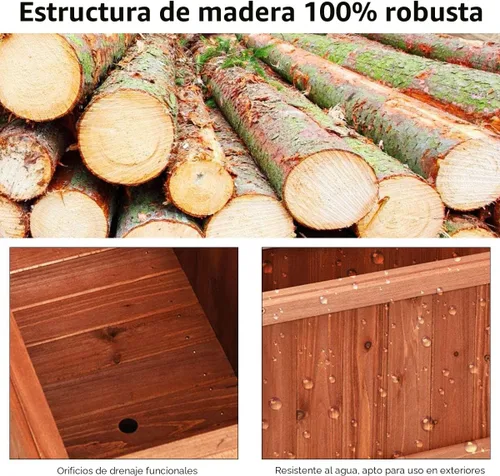 Miniatura 7 de Giantex Jardinera elevada para jardín o vegetales, maceta montada en ventana para jardín, caja de madera para plantar, 40 x 12 x 12 pulgadas