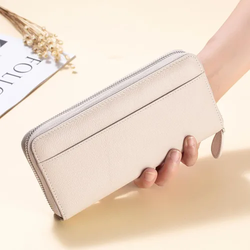Miniatura 7 de RFID Blocking Womens Zipper Wallet Leather Large Capacity Billfold Clutch Zip Around Wallets for Women