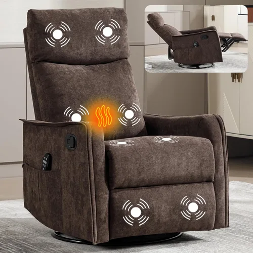 Miniatura 15 de Silla reclinable con masaje y calor, silla reclinable giratoria con respaldo alto, sillones reclinables manuales Lazy Boy para adultos, silla