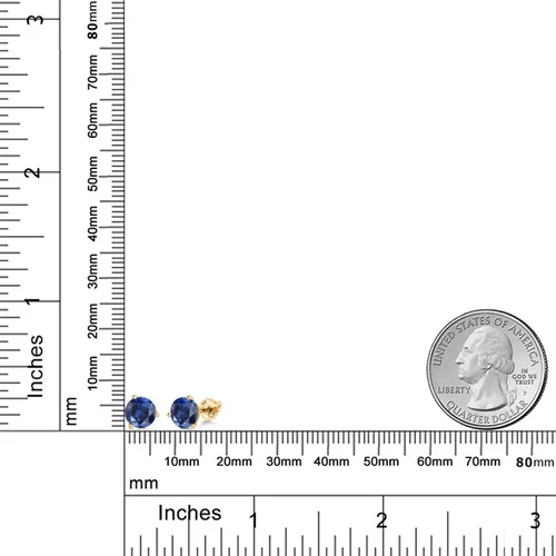 Miniatura 245 de Gem Stone King Aretes de Martini de oro amarillo de 14 quilates Aretes de tuerca de 3 puntas para mujeres y hombres Redondos de 0.236 pulgadas