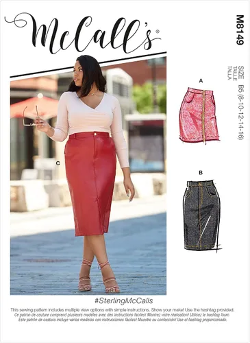 Miniatura 7 de McCall's M8149B5 - Kit de patrones de costura de falda lápiz de 5 bolsillos para señoritas y mujeres, código de diseño M8149, tallas 8-16
