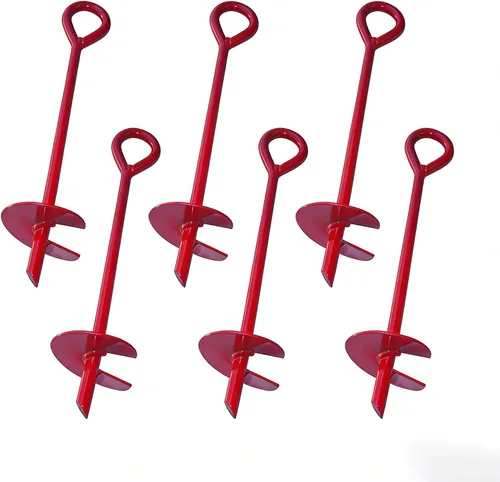 Miniatura 4 de MTB Supply 1 Pack Anclaje de Suelo de 15 Pulgadas con Broca de 3 Pulgadas de Hélice, Varilla de 12mm, Anclaje de Suelo de Alta Resistencia