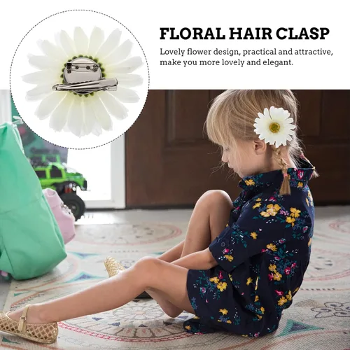 Miniatura 7 de Beaupretty Pinzas para el cabello de girasol, paquete de 3 pasadores para el cabello de margaritas, accesorios de playa para mujeres y niñas