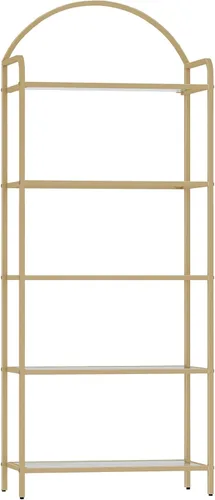 Miniatura 16 de Hzuaneri Estantería de vidrio templado, estantería delgada para dormitorio, baño, oficina en casa, marco de acero, negro de 6 niveles BC10601B