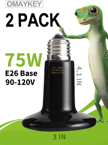Miniatura 3 de Emisor infrarrojo de cerámica de 75 W, calentador de reptiles sin luz, para dragones barbudos, lagartos, tortugas, serpientes, anfibios y pollos