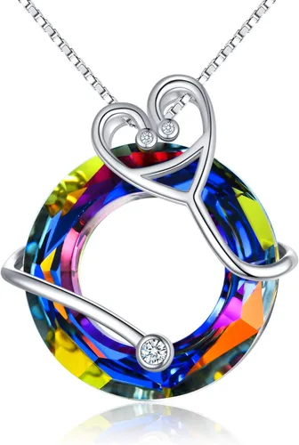 TOUPOP Regalos para enfermera, collar de enfermera de plata de ley 925, colgante temático de enfermería con cristal RN médico caduceo, joyería para