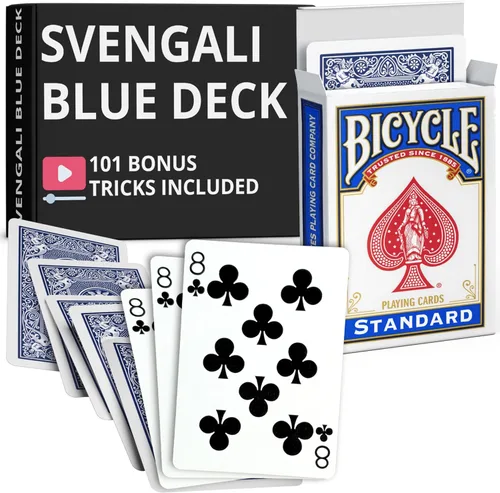 Miniatura 51 de Ted's Sterling Magic Precision Blue Rider Back Bicicleta Svengali Deck con instrucciones para más de 100 trucos (2 de clubes)