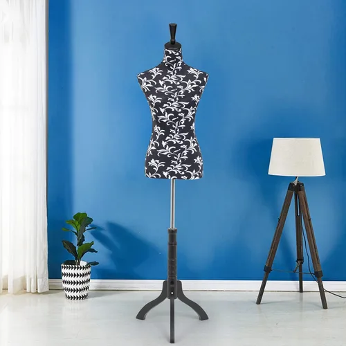 Miniatura 2 de Torso de Maniquí Forma de Vestir Maniquí Femenino de Altura Ajustable Modelo de Vestido Cuerpo de Torso de Exhibición Soporte de Trípode Formas