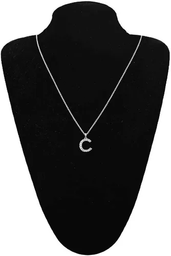 Miniatura 8 de Tarsus Collar con dije de inicial con zirconias cúbicas para mujeres y niñas.