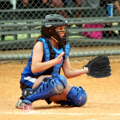 Miniatura 4 de Guantes de béisbol + juegos de pelotas, guante de sóftbol, guante de béisbol, 10.5-12.5 pulgadas para entrenamiento de jóvenes/adultos y juego