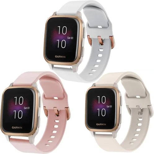 Miniatura 10 de Bandas compatibles con Garmin Venu SQ/Venu Sq 2/Venu Smart Watch, silicona suave, sin decoloración, estampado floral, banda de repuesto para Garmin