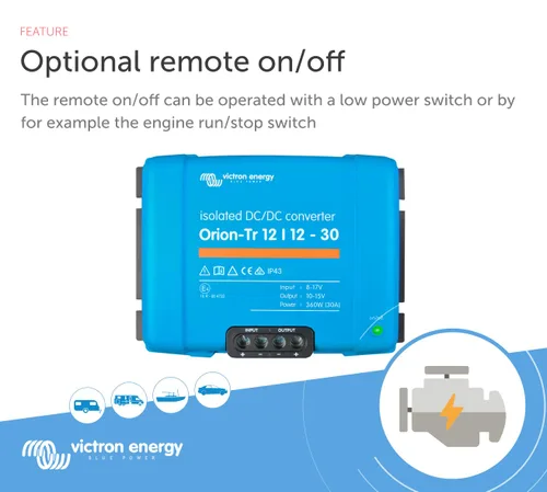 Miniatura 2 de Victron Energy Orion-Tr - Convertidor de CC a CC - 12/12 voltios 30 amperios 360 vatios - Protección IP43 - para sistemas de batería dual - Aislado