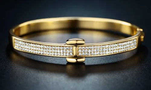 Miniatura 4 de Bazel - Brazalete de cinturón de cristal chapado en oro de 18 quilates para mujer (dorado), Cristal, Circonita cúbica