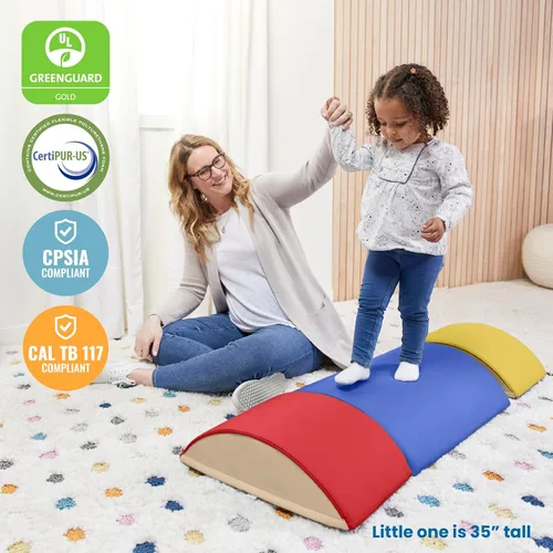 Miniatura 5 de ECR4Kids SoftZone - Constructores de equilibrio de troncos coloridos, juego para principiantes, surtido, 3 piezas