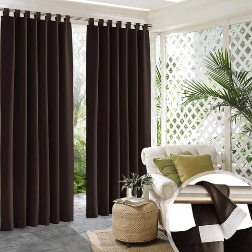 Miniatura 21 de RYB HOME Cortinas para Exteriores para Patio - 2 Paneles Cortinas para Exteriores Desmontables con Parte Superior Adhesiva Impermeables Opacas