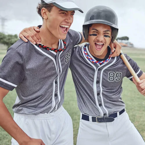 Miniatura 6 de Jexine Collares de béisbol de sóftbol para niños, collar de cuerda de béisbol de 3 cuerdas trenzadas Tornado Titanio, collar deportivo de sóftbol