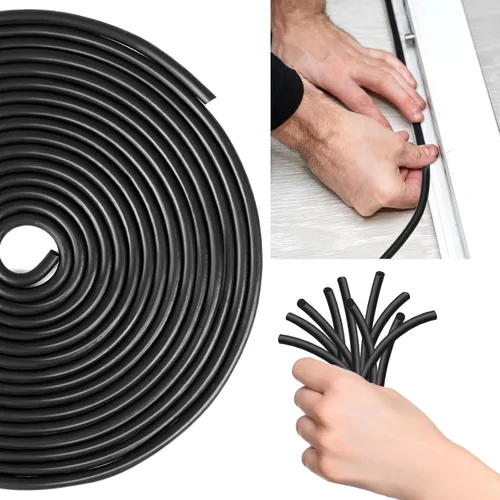 U0U Barra trasera de 1/8 pulgadas, protector de calafateo de espuma negra para huecos y sellado de puerta, relleno de juntas de expansión de
