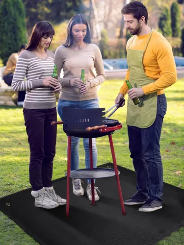Miniatura 7 de Tapete para hoguera, 37.8 x 39.4 pulgadas, manta ignífuga para debajo de la hoguera, compatible con Solo Stove, alfombra resistente al calor