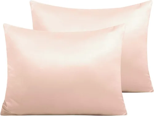 Miniatura 64 de NTBAY - Fundas de almohada de satén con cremallera, súper suaves y lujosas fundas de almohada Negro