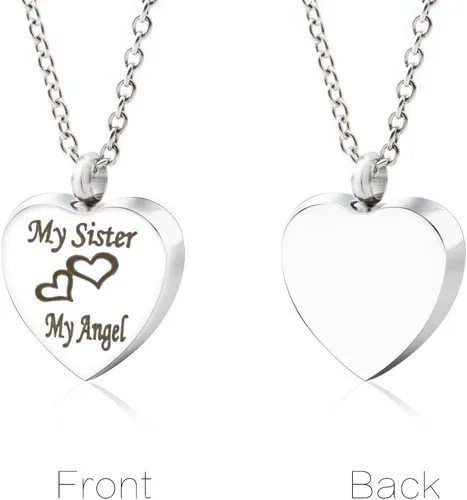 Miniatura 2 de GIONO Joyería de cremación para cenizas, mi hermana, mi ala de ángel, collar con urna de piedra natal, colgante de recuerdo conmemorativo