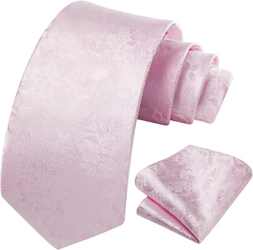 Miniatura 32 de Corbatas florales tejidas clásicas para hombre, corbata cuadrada de bolsillo, corbatas formales para hombres, boda con pañuelo