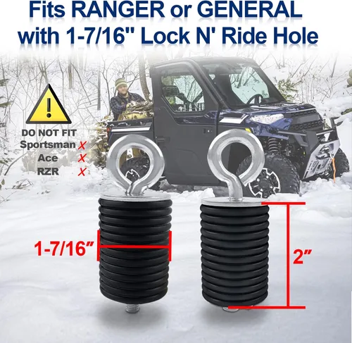Miniatura 6 de StarknightMT Ranger - Anclajes de amarre, UTV Lock and Ride de 2 pulgadas compatible con Polaris General Ranger 500 570 1000 XP 900 800 700 con Negro