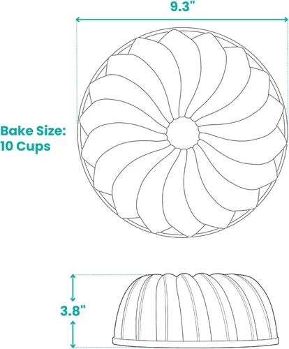 Miniatura 2 de Baker's Secret Molde para pastel acanalado, Moldes para pasteles acanalados, Perfectos para pasteles acanalados, Moldes para pasteles de aluminio