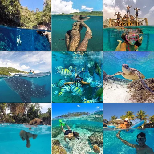 Miniatura 9 de GEPULY - Puerto domo para GoPro Hero 8 Black, lente de puerto domo con carcasa impermeable, disparador de obturador, agarre de mano flotante