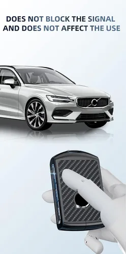 Miniatura 4 de SANRILY ABS+aleación de zinc sin llave para Volvo Key Fob Cover XC90 XC60 S60 XC40 S90 V60 Funda con llavero negro