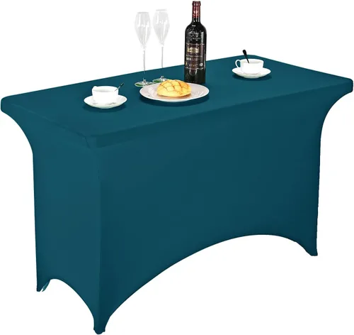 Miniatura 68 de FORLIFE - Funda de mesa de elastano, mantel ajustado de 4 pies para mesas rectangulares, funda elástica para patio, universal para bodas, banquetes