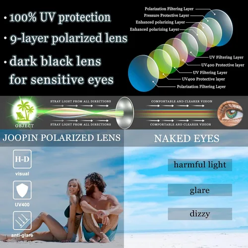 Miniatura 52 de Joopin Lentes de sol de gran tamaño para mujer, polarizados, grandes, para conducción, protección UV, grandes sombras