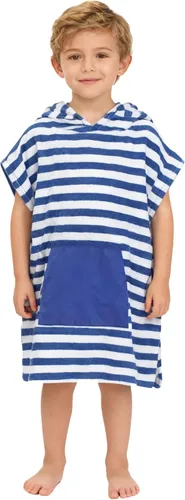 Miniatura 10 de MissShorthair Toalla Poncho para niños, toalla de playa con capucha para niñas y niños, poncho de surf, bata cambiante, toalla de baño de Rayas