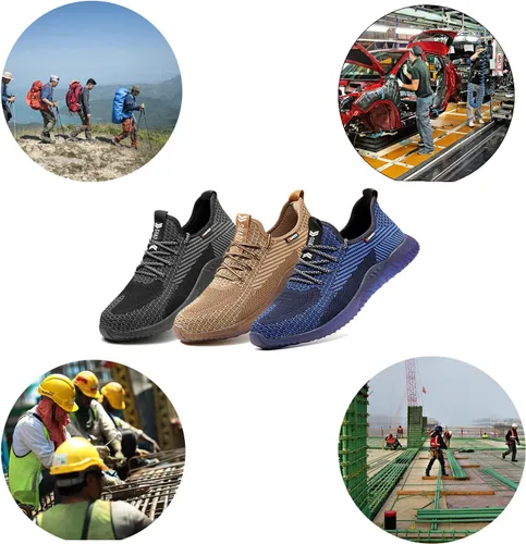 Miniatura 5 de SUADEX Zapatos de punta de acero para hombres y mujeres, zapatos de trabajo indestructibles, cómodos, ligeros, transpirables, de seguridad