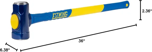 Miniatura 2 de Estwing Cabeza de 8 libras, mango de fibra de vidrio de 36" de longitud, martillo de demolición