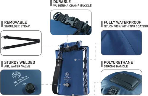 Miniatura 6 de Lavadora portátil con bolsa de lavado – Bolsa seca totalmente impermeable de 15 litros – Lavadora de nailon compacta ligera – Bolsa de lavandería