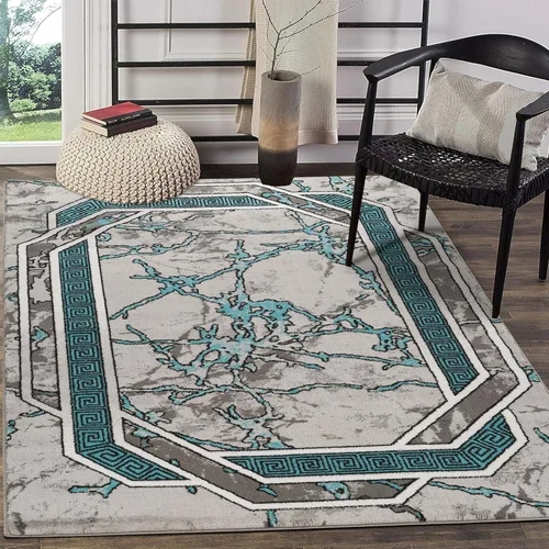 Miniatura 11 de Glory Rugs Alfombra moderna de 2x7, color marrón, beige, negro y crema, con textura de mármol, alfombra suave contemporánea para piso, con textura