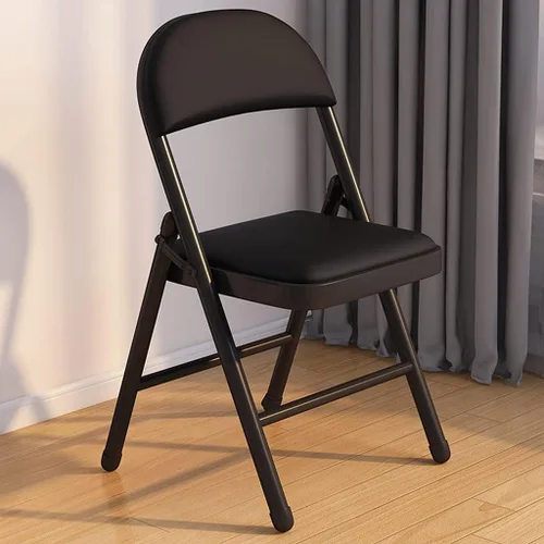 Miniatura 2 de Folding Chairs Silla de escritorio acolchada de poliuretano para muebles, silla de camping, silla de descanso plegable con marco de metal