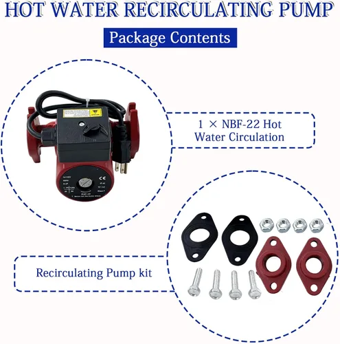 Miniatura 5 de 103252LF Bomba de recirculación de agua caliente, 115 V 1/25 HP, unión de 1 pulgada, compatible con Bell & Gossett NBF-22, bomba circuladora de agua
