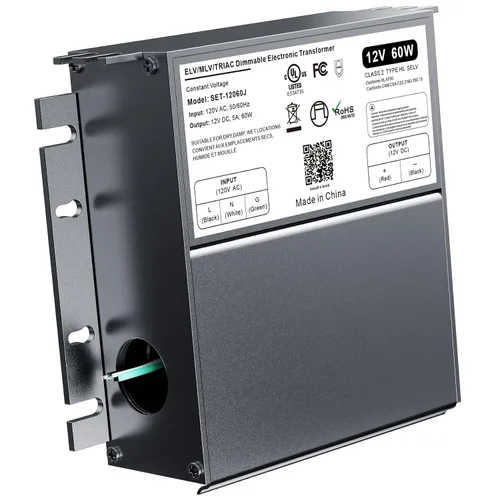 Miniatura 10 de Controlador LED regulable de 12 V, transformador LED Triac ELV/MLV de 60 W compatible con interruptores Lutron y Leviton, fuente de alimentación LED
