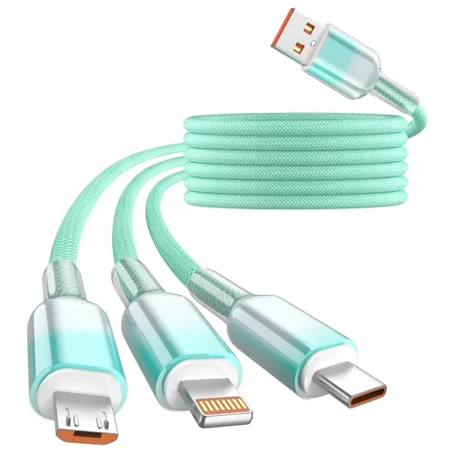 Miniatura 19 de Cable de carga múltiple (paquete de 2 cables de 4 pies) 3 en 1 para múltiples dispositivos, cable de carga universal trenzado de nailon para Negro