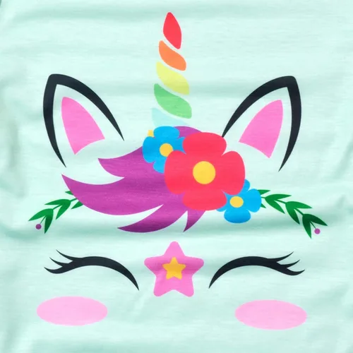 Miniatura 3 de QPANCY Pijamas a juego para niñas y muñecas, conjuntos de pijama de unicornio, ropa de dormir de algodón de verano