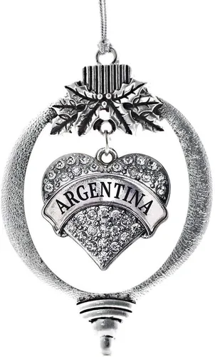 Miniatura 162 de Inspired Silver Adornos festivos de dije de corazón pave de plata con circonitas cúbicas