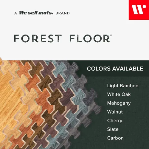 Miniatura 11 de Azulejos de espuma estampada de 3/8 de pulgada de grosor Forest Floor, tapetes de espuma de grano de madera entrelazados de primera calidad, piso