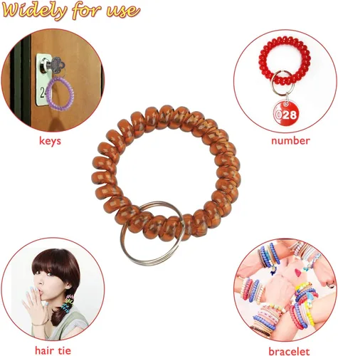 Miniatura 4 de BIHRTC Llavero elástico flexible de la pulsera de la primavera de la bobina espiral de la transparencia, al azar