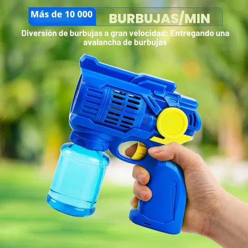 Miniatura 7 de TOY Life Paquete de 3 pistolas de burbujas para niños, soplador automático de burbujas, a prueba de fugas y ligeras, juguetes de verano al aire