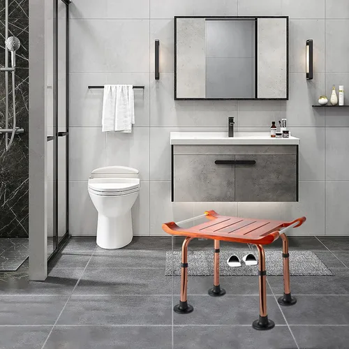 Miniatura 7 de Banco de ducha de teca para asiento interior de ducha, baño, sauna, para ancianos y discapacitados